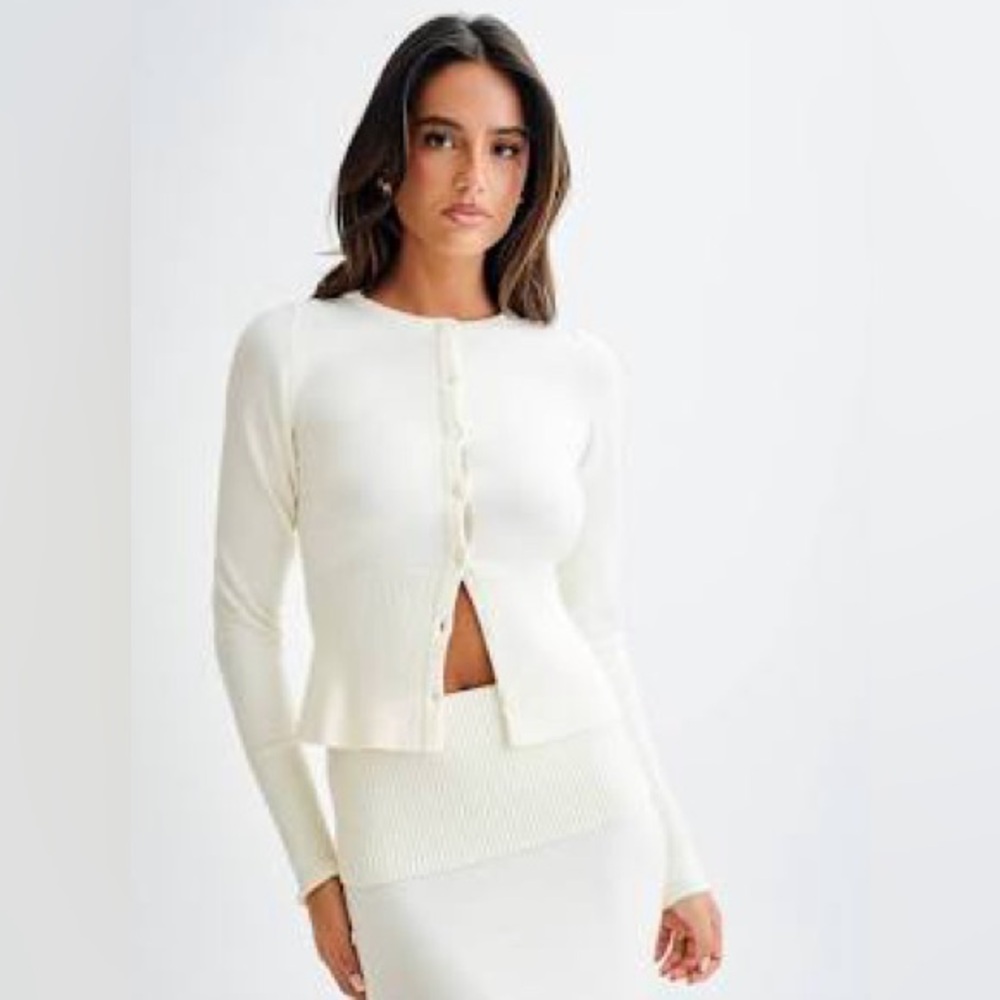 Meshki Cream Ribbed Knitwear